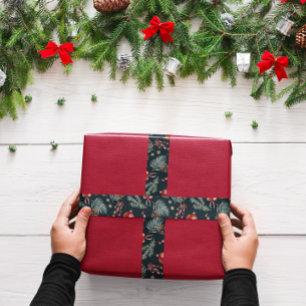 Ruban Gros-grain Winter Botanicals Coquette Bow   Noël