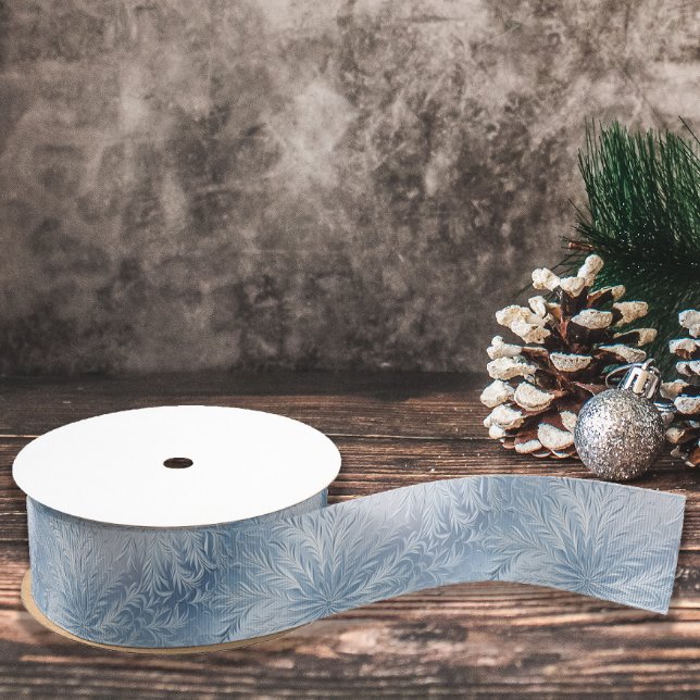 Ruban Gros-grain Winter Wonderland Bleu gelé motif (Créateur téléchargé)