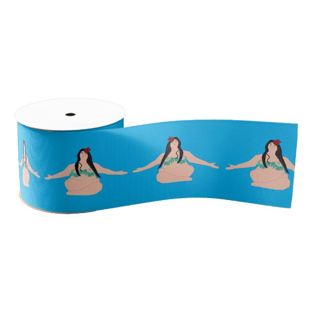 Ruban Gros-grain Yoga Lady Hawaii Custom (Bobine)