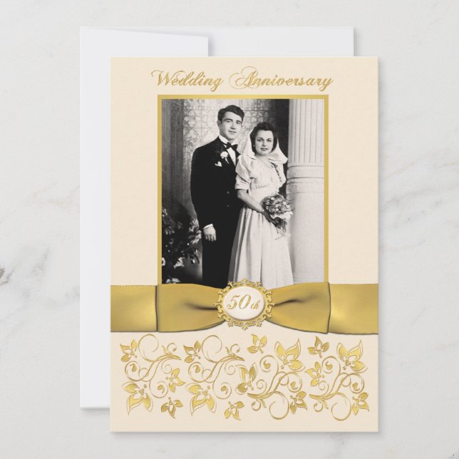 RUBAN IMPRIMÉ Invitation 50e Anniversaire (Devant)