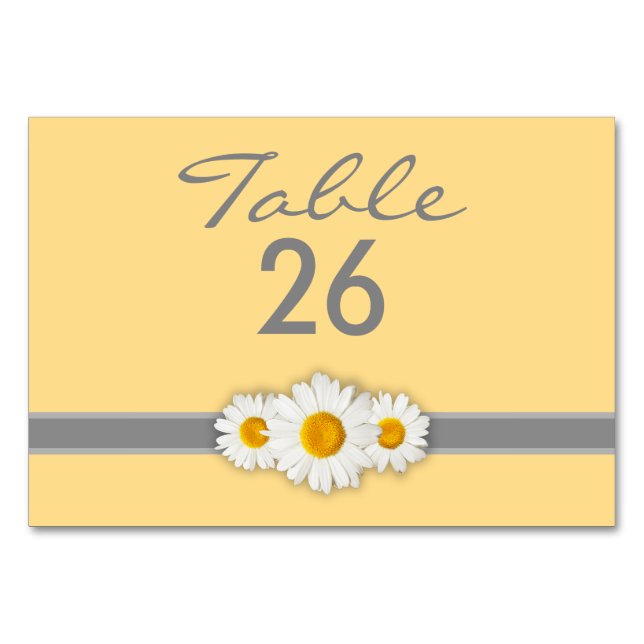 Ruban marais - gris jaune et blanc Numéro de table (Devant)