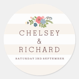 Ruban mariage - Sticker rose