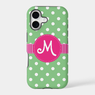 Ruban personnalisable vert clair et pois blancs