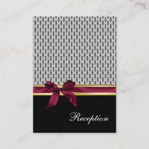 ruban rose damas Cartes de réception