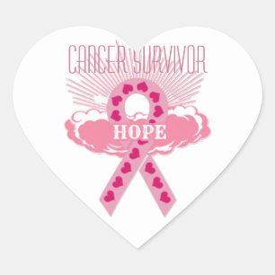 Ruban Rose De Hope Cancer Du Coeur Stickers Surviv