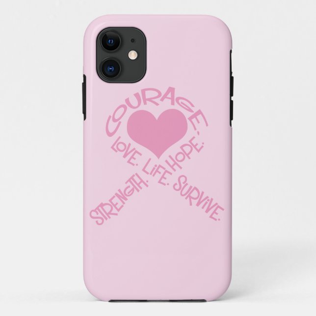 Ruban rose des mots Cancer du sein iPhone 5 Coque (Dos)