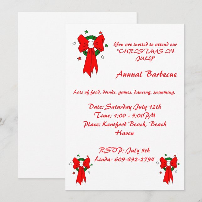 Ruban Rouge - Invitation (Devant / Derrière)