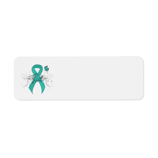Ruban turquoise avec papillon (Devant)