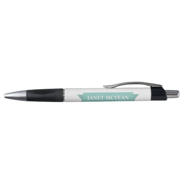 Ruban turquoise Moderne Simple Entreprise Stylo pr (Haut)