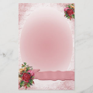Ruban vintage renversant de rose de papeterie de