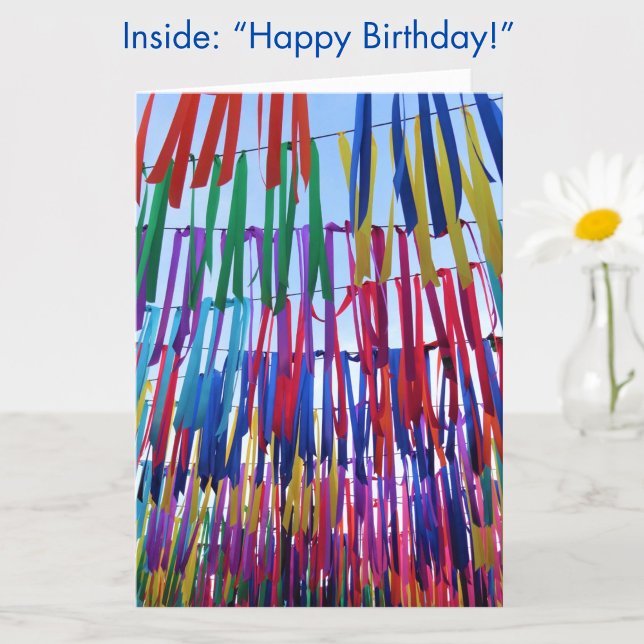 Rubans colorés Moderne Bonne carte d'anniversaire (A simple colorful Happy Birthday card!)