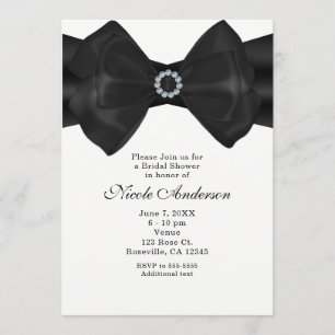 Rubans noirs et diamants Invitations élégantes