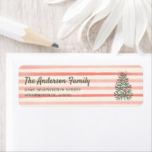 Rubans Retro Vert Rouge Main Tirée Arbre Noël