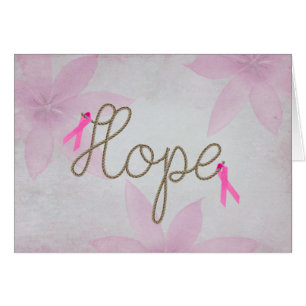Rubans roses sur le texte Hope