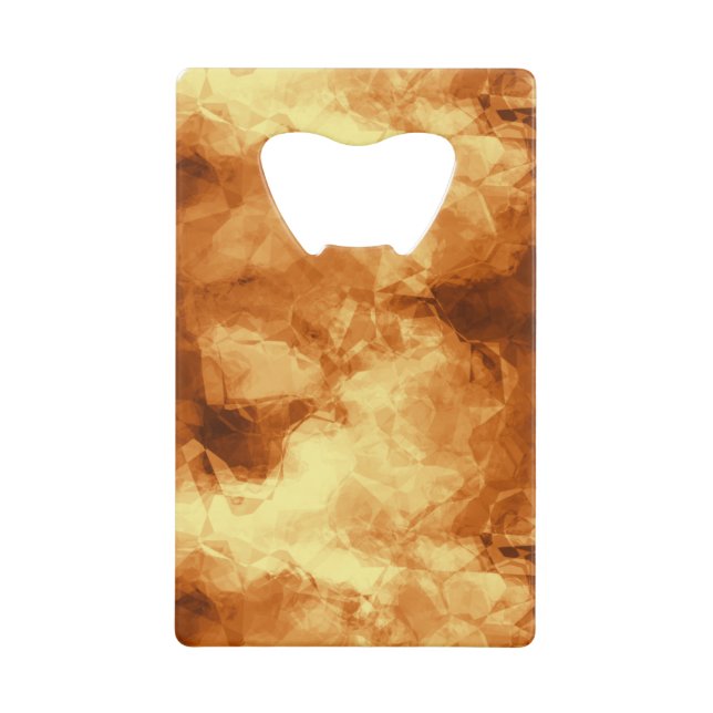 Rubbed Gold Foil Abstract Credit Card Bottle Opener (Front)