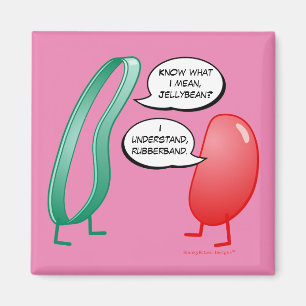 Rubber Band and Jelly Bean Funny Cute Kids Rhyme Magnet
