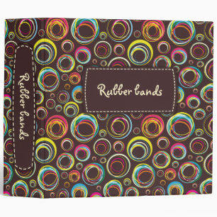 rubber bands - brown label - binder