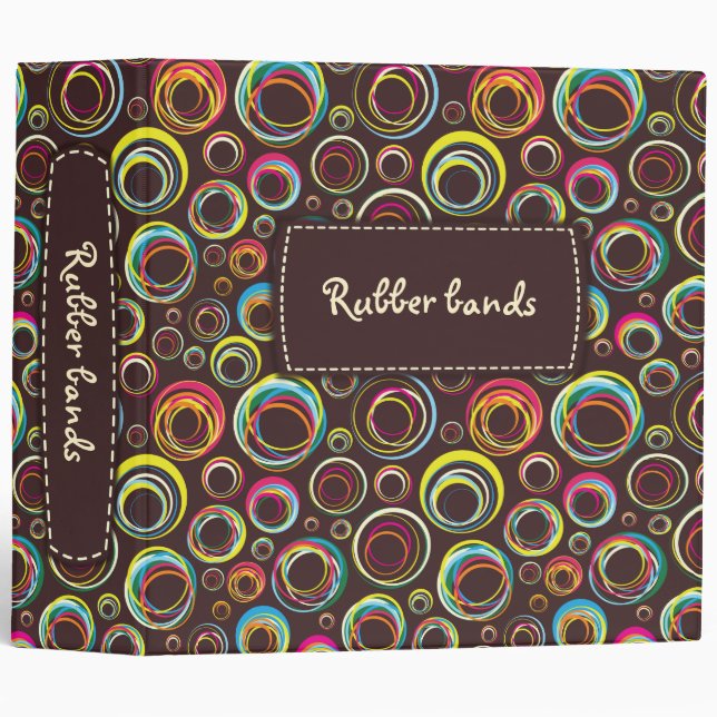 rubber bands - brown label - binder (Front/Spine)