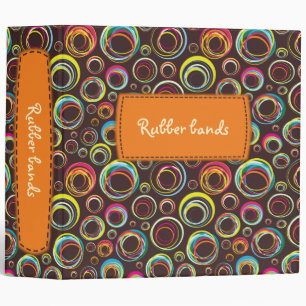 rubber bands - orange label - binder