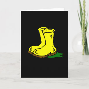Rubber boots Farm or Vintage Fashion Holiday Card