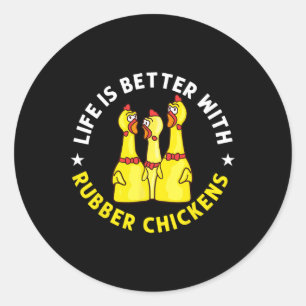 Rubber Chicken Game Funny Animals Toy Classic Round Sticker