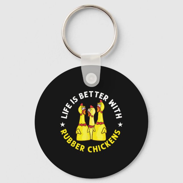 Rubber Chicken Game Funny Animals Toy  Keychain (Front)