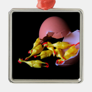 Rubber Chicken Hatchling Metal Ornament