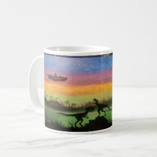 Rubber Chicken UFO in a primordial jungle Coffee Mug