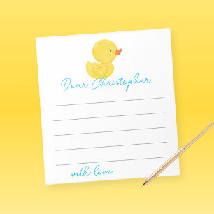 Rubber Duck 1st Birthday Time Capsule Note Sheets