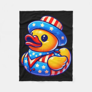Rubber Duck 4th Of July Independence Day Men Women Fleece Blanket