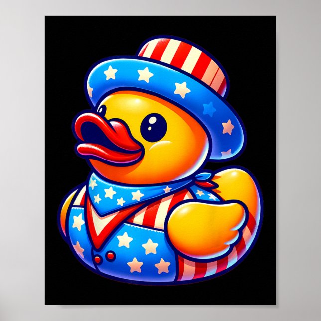 Rubber Duck 4th Of July Independence Day Men Women Poster (Front)