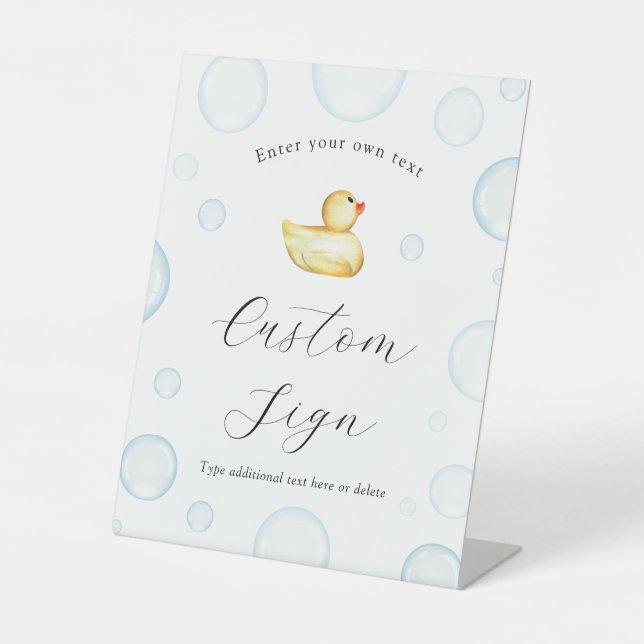 Rubber Duck Baby Shower Custom Text Sign (Front)