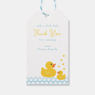 Rubber Duck Baby Shower Favour Tag Cute Thank Yo