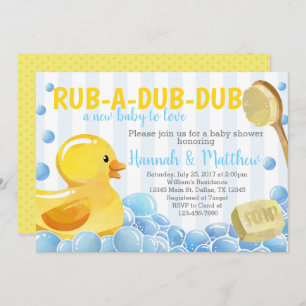 Rubber Duck Baby Shower Invitation Invite