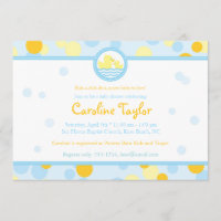 Rubber Duck Baby Shower Invitations Blue & Yellow