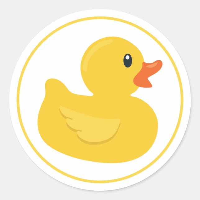 Rubber Duck Baby Shower Sticker – Classic Round, Y (Front)