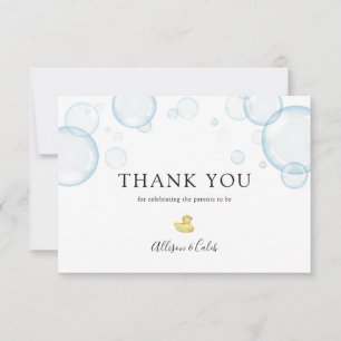 Rubber Duck Baby Shower Thank You Card