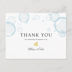 Rubber Duck Baby Shower Thank You Postcard