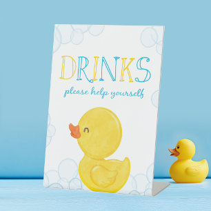 Rubber Duck Birthday or Baby Shower Drinks Party Pedestal Sign
