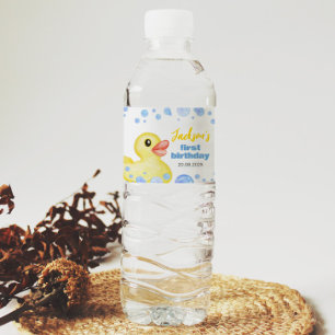 Rubber Duck Birthday Water Bottle Label