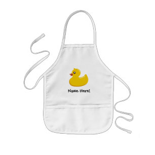Rubber Duck Blue Bubbles Personalized Kids Apron
