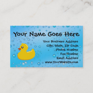 Rubber Duck Blue Bubbles Personalized Kids Business Card