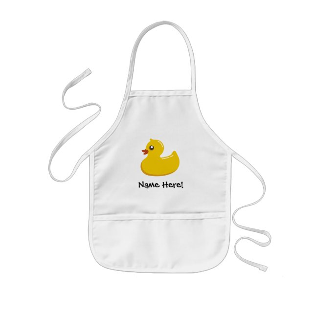 Rubber Duck Blue Bubbles Personalized Kids Kids Apron (Front)