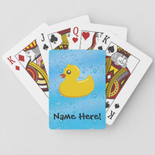 Rubber Duck Blue Bubbles Personalized Kids Playing Cards