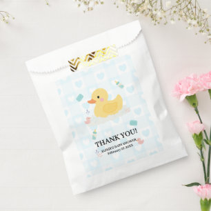 Rubber Duck Blue Hearts Baby Shower Favour Bag