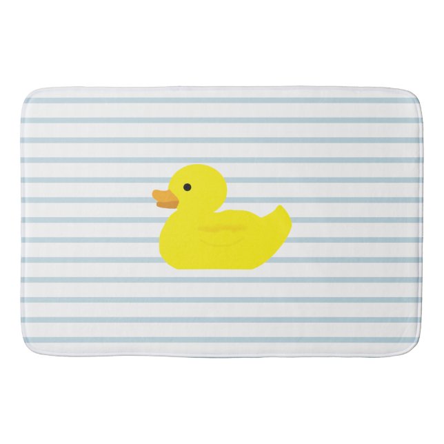 Rubber Duck Blue Stripe Bath Mat (Front)