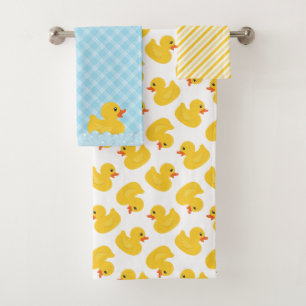 Rubber Duck Blue & Yellow  Bath Towel Set