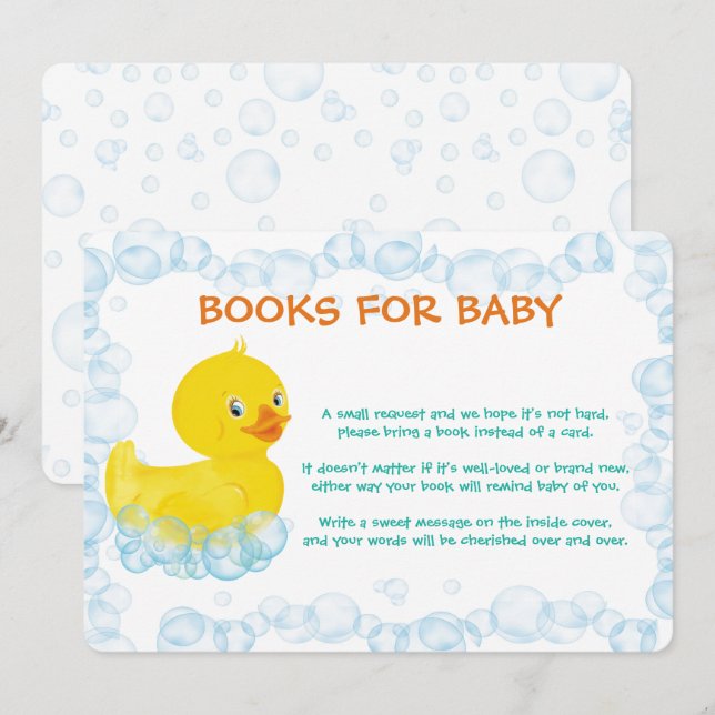 Rubber Duck Book for Baby Card (Front/Back)