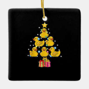 Rubber Duck Christmas Tree Duckie Quack Christmas Ceramic Ornament