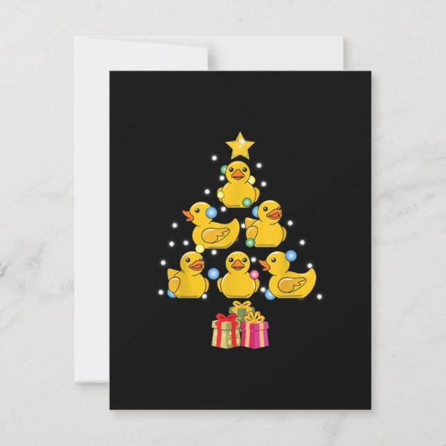 Rubber Duck Christmas Tree Duckie Quack Christmas Invitation (Front)